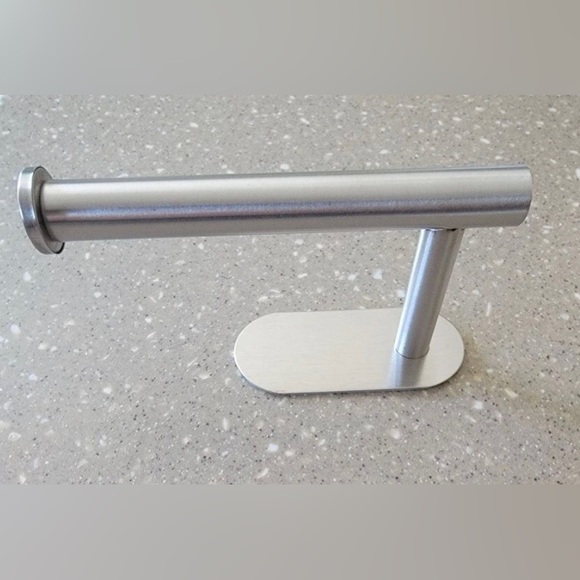 NIB Stainless Steel Toilet Paper Holder / No Punch /Easy 3M Stick Decor Bathroom - Picture 7 of 15